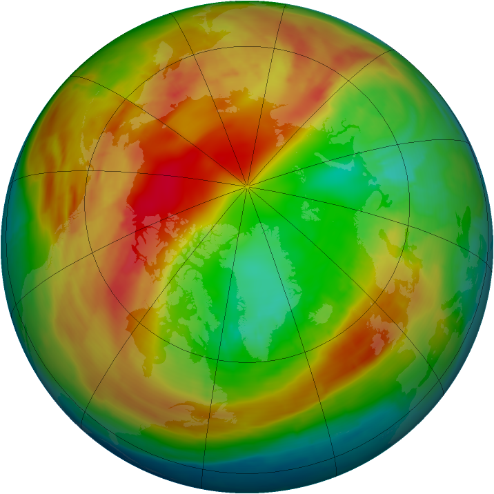 Arctic ozone map for 11 February 2014